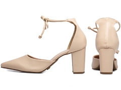 Sapato Scarpin Salto 8cm Robusto e Elegante em Amendoa - comprar online