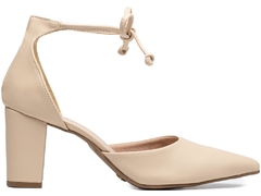 Sapato Scarpin Salto 8cm Robusto e Elegante em Amendoa - loja online
