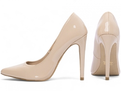 Sapato Scarpin Salto 12 | Glamour e Sofisticação em Verniz Bege - comprar online