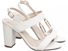 Sandália Salto 8,5cm | Glamour Luxo e Conforto | Off White - Calçadospravc | Comprar Calçados Femininos Online | Comprar Scarpins