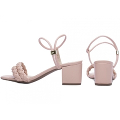 Elegancia e Conforto Sandalia Feminina Salto 5.5cm Robusto em Rosa - comprar online