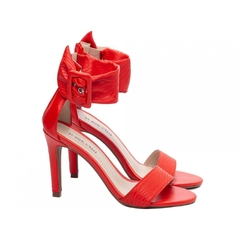 Sandalia Feminina Salto 9.5cm Vermelho Paixao e Conforto em Cada Passo - Calçadospravc | Comprar Calçados Femininos Online | Comprar Scarpins