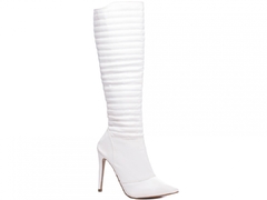 Bota Bico Fino: Sofisticação | Salto 12cm | Branco - Calçadospravc | Comprar Calçados Femininos Online | Comprar Scarpins