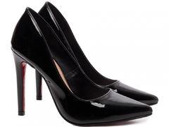 Sapato Scarpin Salto 12cm Fino em Cone Verniz Preto - Calçadospravc | Comprar Calçados Femininos Online | Comprar Scarpins