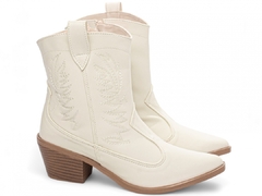 Bota Texana Country Cano Baixo | Elegância e Conforto em Napa Off White com Bordados na internet