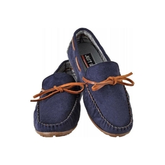 Mocassim Infantil Camurca Marinho Caramelo