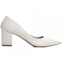 Scarpin Off White Conforto Extremo Salto 6.5cm Antiderrapante - loja online