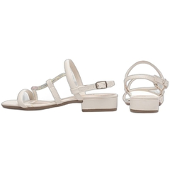 Sandalia Feminina Sofisticada Off White Salto Baixo 2.5cm Torricella - comprar online