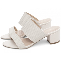 Sandalia Tamanco Off White Confortavel Salto 5cm Antiderrapante na internet