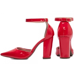 Scarpin Aberto com Fivela Salto 9cm| Luxo e Glamour em Vermelho - comprar online