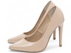 Sapato Scarpin Salto 12 | Glamour e Sofisticação em Verniz Bege na internet