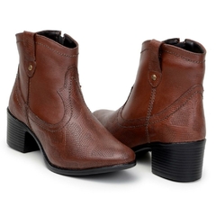 Bota Cano Curto Feminina Estampa de Cobra Cafe - Calçadospravc | Comprar Calçados Femininos Online | Comprar Scarpins