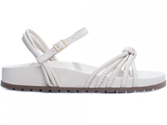 Sandália Papete Verão: Elegância minimalista | Fivela Dourada | Off White - Calçadospravc | Comprar Calçados Femininos Online | Comprar Scarpins