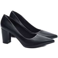 Scarpin Salto Bloco Preto Salto 8.5cm Napa Preto - Calçadospravc | Comprar Calçados Femininos Online | Comprar Scarpins