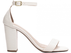 Sandália Salto 8,5cm | Charme Off White Elegancia & Conforto - loja online