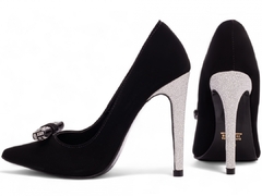 Sapato Scarpin Salto 12 | Luxo e Elegância em Nobuck Preto - comprar online