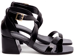 Sandalia Arrasadora em Verniz Preto | Elegancia Sobre 7cm - Calçadospravc | Comprar Calçados Femininos Online | Comprar Scarpins