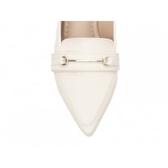 Imagem do Sapatilha Mocassim Feminino Bico Fino Sofisticacao Atemporal em Napa Off White