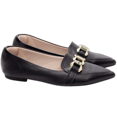 Sapatilha Mocassim Feminino Bico Fino Sofisticacao Atemporal em Napa Preto - Calçadospravc | Comprar Calçados Femininos Online | Comprar Scarpins