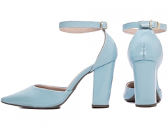 Scarpin Aberto com Fivela Salto 9cm| Glamour Noturno em Azul - comprar online