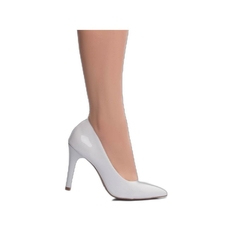 Imagem do Scarpin Classico Luxo e Glamour Salto 10cm Fino em Cone Branco