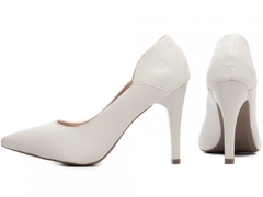 Scarpin Innovation Salto 10cm Fino Super Elegante Off White - comprar online