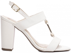 Sandália Salto 8,5cm | Glamour Luxo e Conforto | Off White - loja online