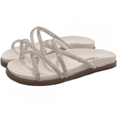 Sandalia Papete Luxo Conforto e Glamour em Strass Off White - comprar online