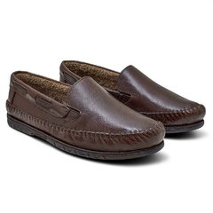 Mocassim Masculino Couro Cafe - comprar online