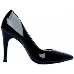 Scarpin Classico Luxo e Glamour Salto 10cm Fino em Cone Preto - loja online