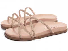 Sandália Papete Birken: Strass Rose | Detalhes em Rose | Vc + Linda ainda em Rose | Solado Bege - comprar online