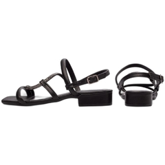 Sandalia Feminina Preta Tira Transversal Salto Baixo 2.5cm Torricella - comprar online