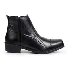 Bota Masculina Conforto Fechada com Ziper 37 a 44 Preta