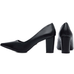 Scarpin Salto Bloco Preto Salto 8.5cm Napa Preto - comprar online