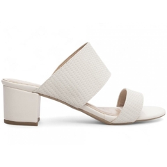 Sandalia Tamanco Off White Confortavel Salto 5cm Antiderrapante - loja online