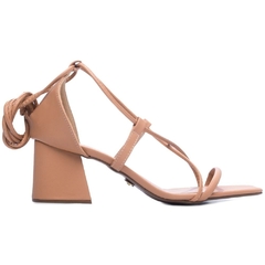 Sandalia Napa Blush Salto Bloco Grosso Triangular 7cm Colecao Finest 2025 Antiderrapante - loja online