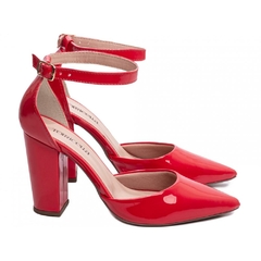 Scarpin Aberto com Fivela Salto 9cm| Luxo e Glamour em Vermelho - Calçadospravc | Comprar Calçados Femininos Online | Comprar Scarpins