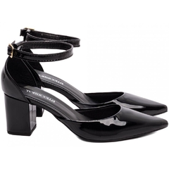 Scarpin Salto 6.5cm Fechado Atras Glamour Verniz em Preto - Calçadospravc | Comprar Calçados Femininos Online | Comprar Scarpins