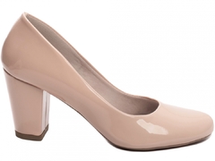 Scarpin Bico Redondo Estilo Boneca Salto 7,5cm | Estilo em Verniz Rose