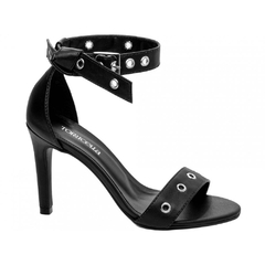 Sandalia Feminina Salto 9.5cm Preto Elegancia e Conforto em Preto Classico