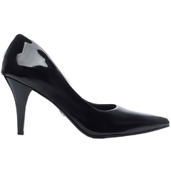 Scarpin Verniz Preto Salto Fino 8.5cm Colecao Grandes Mulheres Sofisticacao e Elegancia - loja online