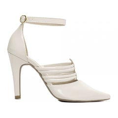 Sapato Scarpin Verniz Off White Salto 9cm Colecao Luxo - comprar online