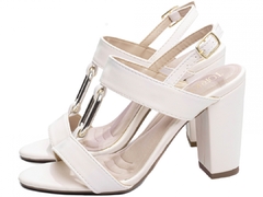 Sandália Salto 8,5cm | Glamour Luxo e Conforto | Off White na internet