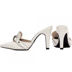 Sapato Scarpin Glamour Salto Cone 9cm Napa Off White - comprar online