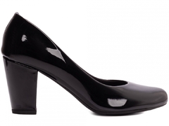 Scarpin Bico Redondo Estilo Boneca Salto 7,5cm | Estilo em Verniz Preto - loja online