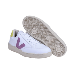 Tenis V-12 em Couro V Lilas | 34 a 39 | Branco / Lima - comprar online