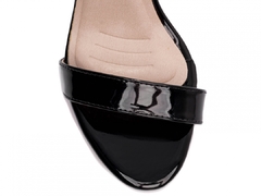 Imagem do Sandalia Salto 9,5cm | Elegancia Conforto Charme Verniz Preto