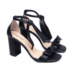 Sandalia Feminina Fechado Atras e Amarrar Napa Preto Salto 8.5cm - Calçadospravc | Comprar Calçados Femininos Online | Comprar Scarpins