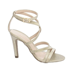 Sandalia Feminina Elegante Ouro Light Salto Fino 9.5cm Torricella