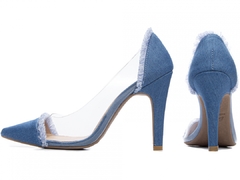 Lindo Scarpin Innovation Vinil Transperente - Azul Jeans - comprar online